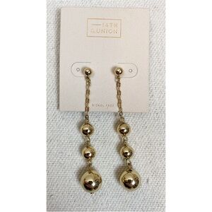 14th & Union Gold Ball Chain Drop Dangle Earrings NWT